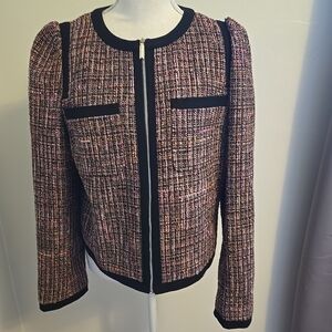 Kate Spade Multicolor Tweed Blazer with Black Trim